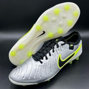 Nike Tiempo Legend 10 Elite Ag Pro Met Silver Volt Black HF4378-002 Men Size 11